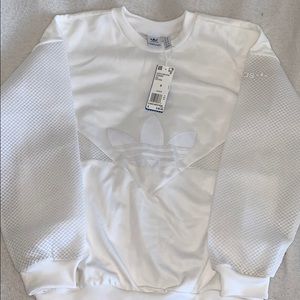 white adidas pullover